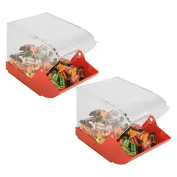 APS Universalbox, 2er-Set, 23 x 14 ,5 cm, Höhe 15,5 cm, Polypropylen/Acryl, Öffnungsklappe, rot/transparent