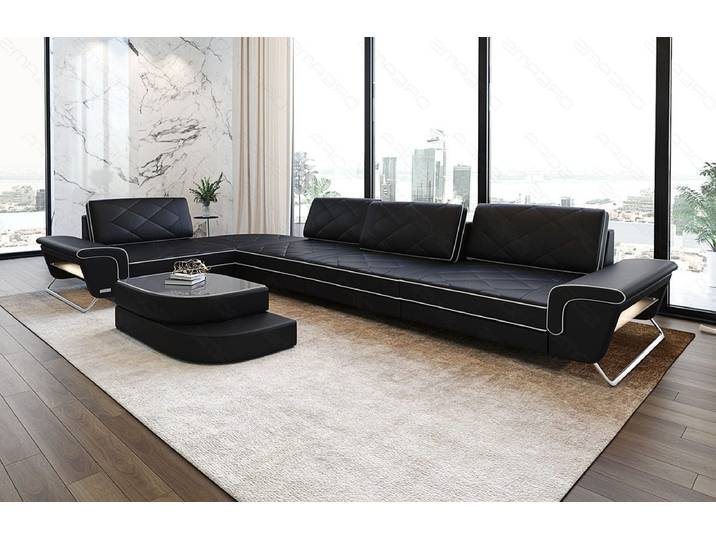 Couch Rotello L-Form in Leder
