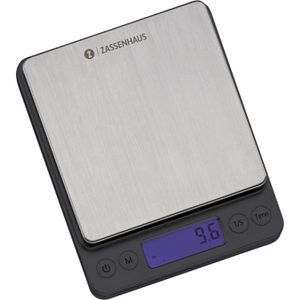 Zassenhaus Küchenwaage Barista, Tara-Funktion, Teilung 0,1 g, batteriebetrieben, Kaffeewaage, schwarz, g / lb / oz, bis 500g