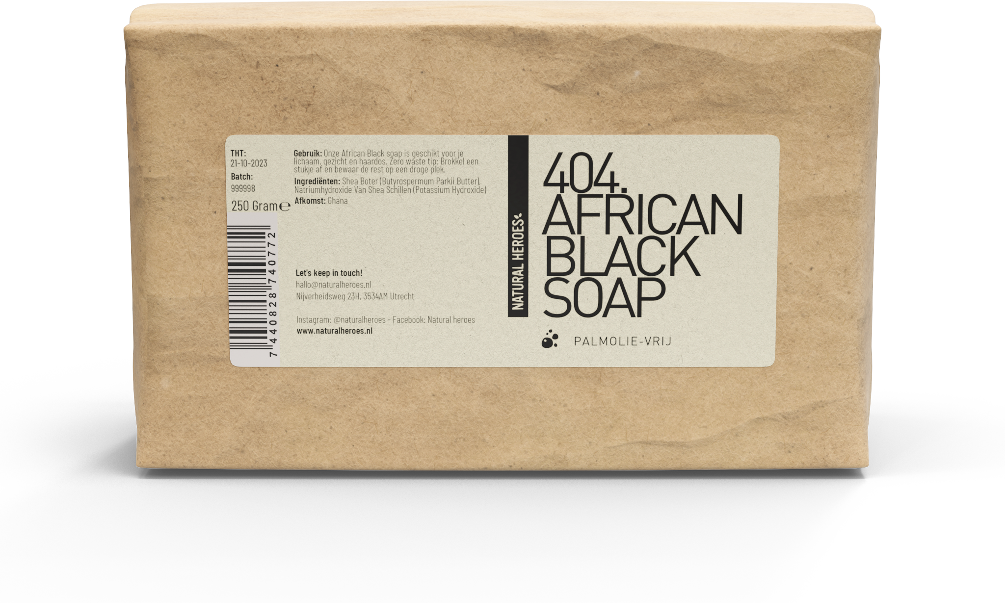 Natural Heroes African Black Soap (Palmolie-Vrij) - 250 gram