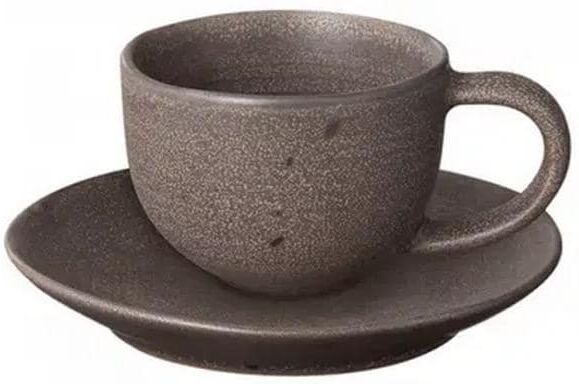 Espressotasse BLOMUS "KUMI 60 ml, 2 Stück", braun (grau), B:5cm H:8cm, Keramik, Trinkgefässe, Espressotasse grau 8cm, 60ml, 2 Stk.