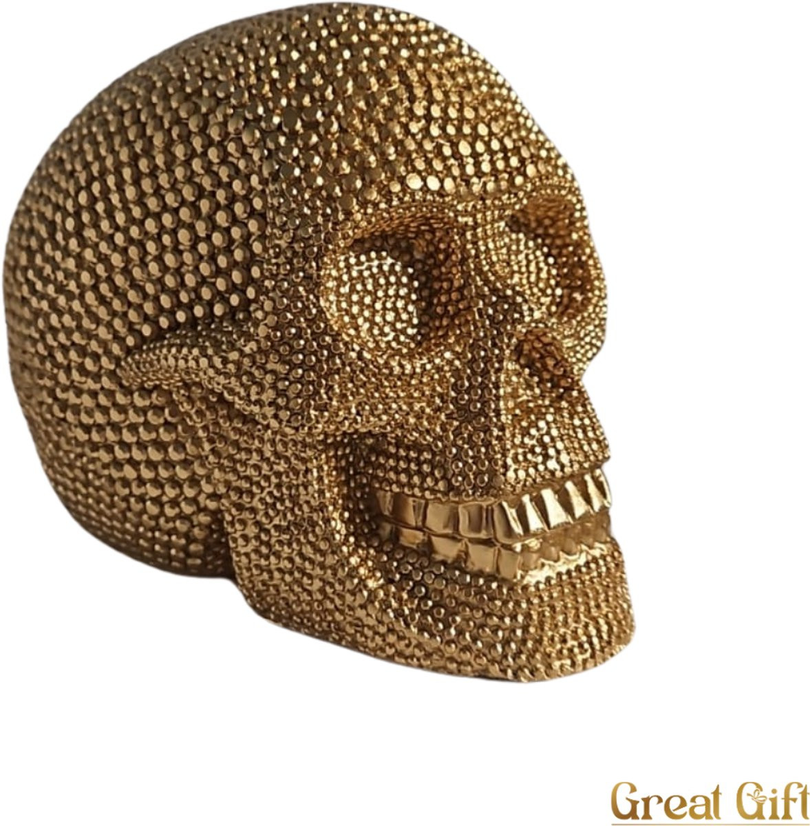 GreatGift Gouden Schedel Luxe Woondecoratie van Resin
