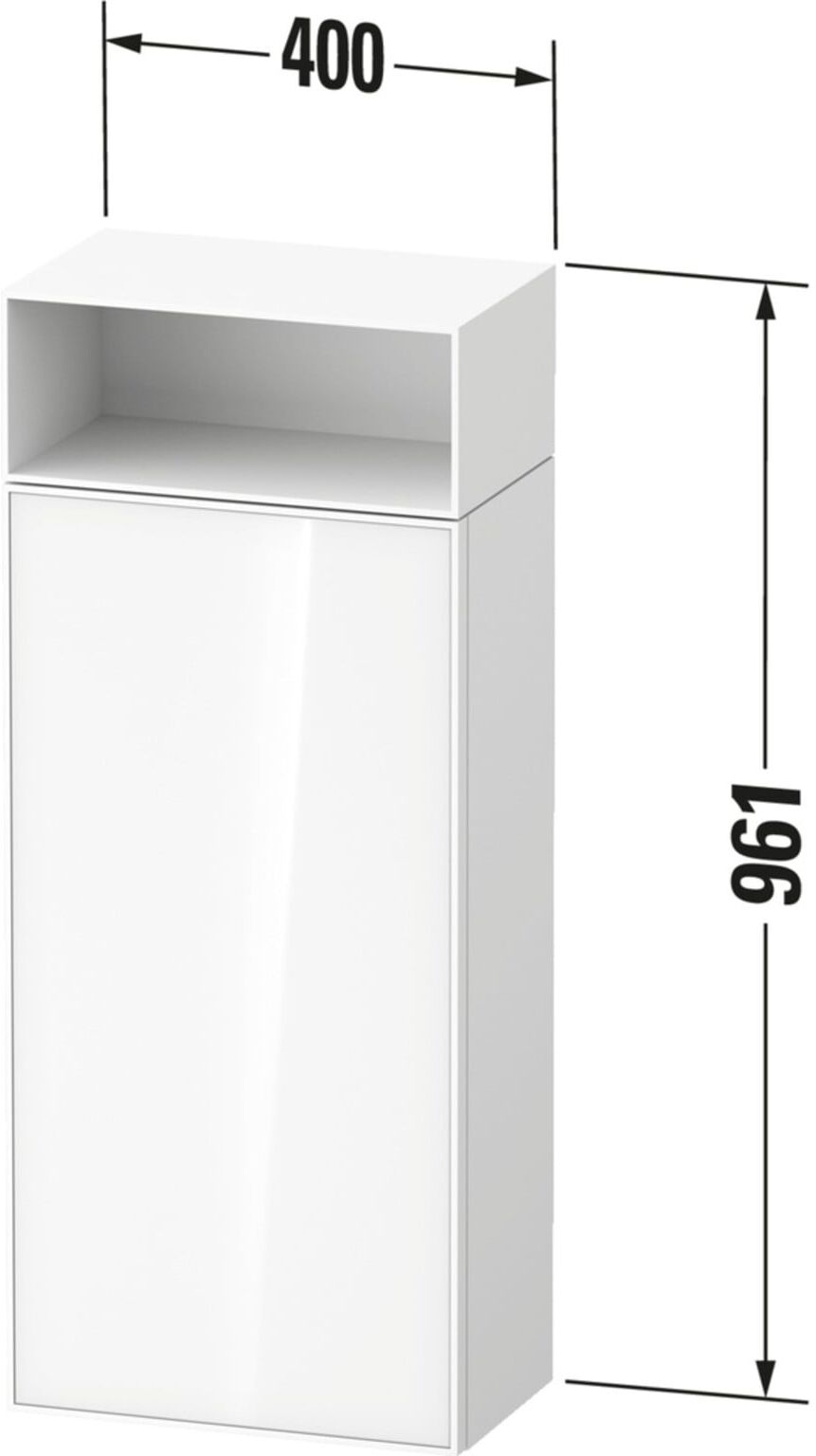 Duravit Halbhochschrank Zencha 40x24x96,1cm, 1 T, An re, Gl. we/we matt (ZE1351R64840000)