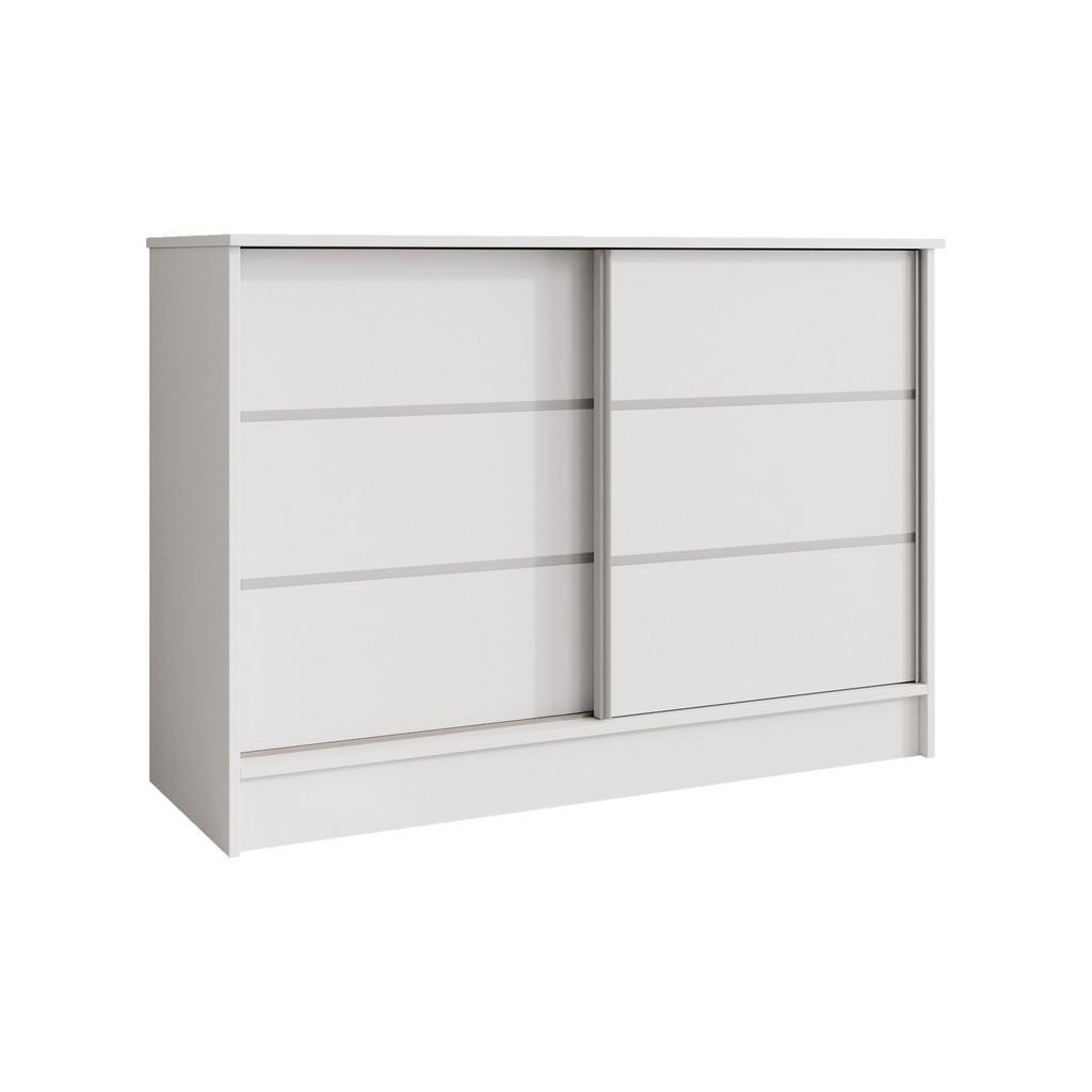 Beautysofa Kommode, Weiß, Holzwerkstoff, 121x85x43.5 cm, Wohnzimmer, Kommoden & Sideboards, Kommoden