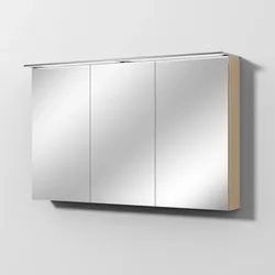 Sanipa Wandvorbau Spiegelschrank „Malte“ 1200 × 750 × 149 mm Anschlag rechts, rechts in Eiche Nordic, Anschlag rechts