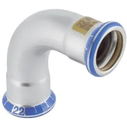 Geberit, Rohrverbindungstechnik, Gas-Bogen Mapress 90Grad, Edelstahl, d= 22mm (Winkelverbindung)