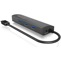 Icy Box Ib-Hub1406-C (USB-C, 4 Ports), Dockingstation + USB Hub, Grau