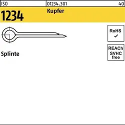 Splinte ISO 1234 5x 40 Kupfer 100 Stück