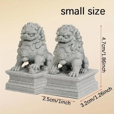 Inspired Living Imperial Harmony Guardian Lion Statues Feng Shui Protection & Decorative Foo Dog Pair small 2pcs