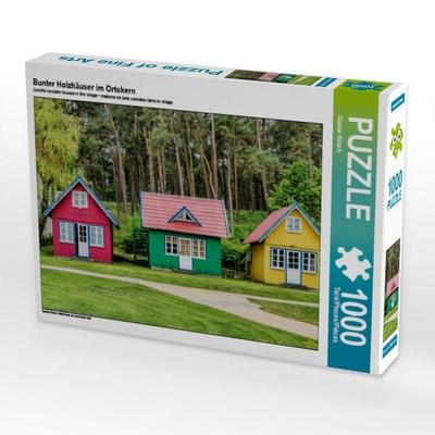 CALVENDO Puzzle Bunter Holzhäuser im Ortskern | 1000 Teile Lege-Größe 64 × 48 cm Foto-Puzzle für glückliche Stunden