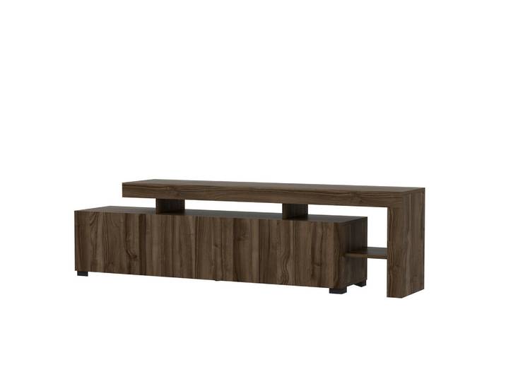 Livetastic Lowboard Beliz TV-Schrank, Nussbaumfarben, Holzoptik, 192x53x37 cm, Beleuchtung, Wohnzimmer, TV Möbel, Lowboards