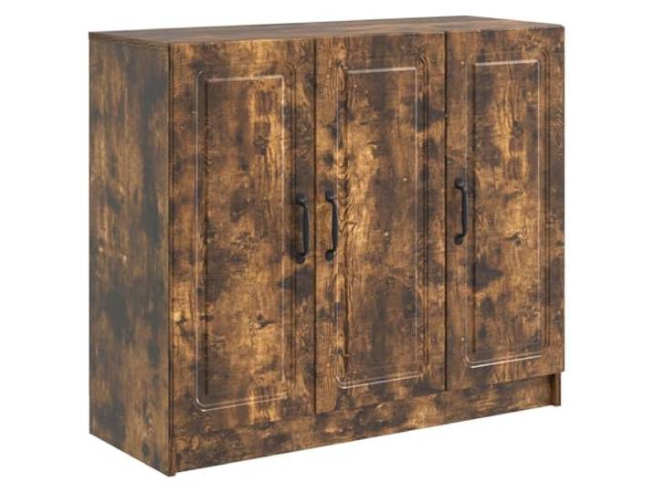 GFMGUEMV Sideboard Geräucherte Eiche 89 x 34,5 x 77 cm Holzwerkstoff Holzwerkstoff, Geräucherte Eiche, Metallgriffe, 90°-Pendeltüren, pflegeleichte Oberfläche