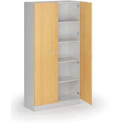 Metall-Aktenschrank mit Holztüren, zerlegt, 1950 x 1000 x 400 mm, Buche