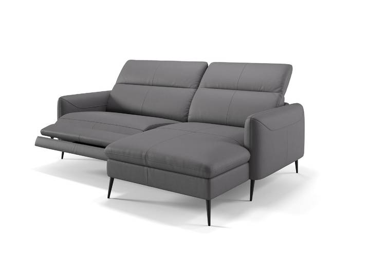 Leder Ecksofa MESSINA Mini Eckcouh Kompakt elektrisches Sofa