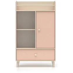 BÜCHERREGAL Alycia Beige - Korallenrosa - Holzeffekt