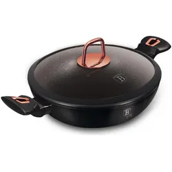 BerlingerHaus GRANITE WOK BAKERY 30cm BH-7112 Black ROSE, Pfanne + Kochtopf, Schwarz