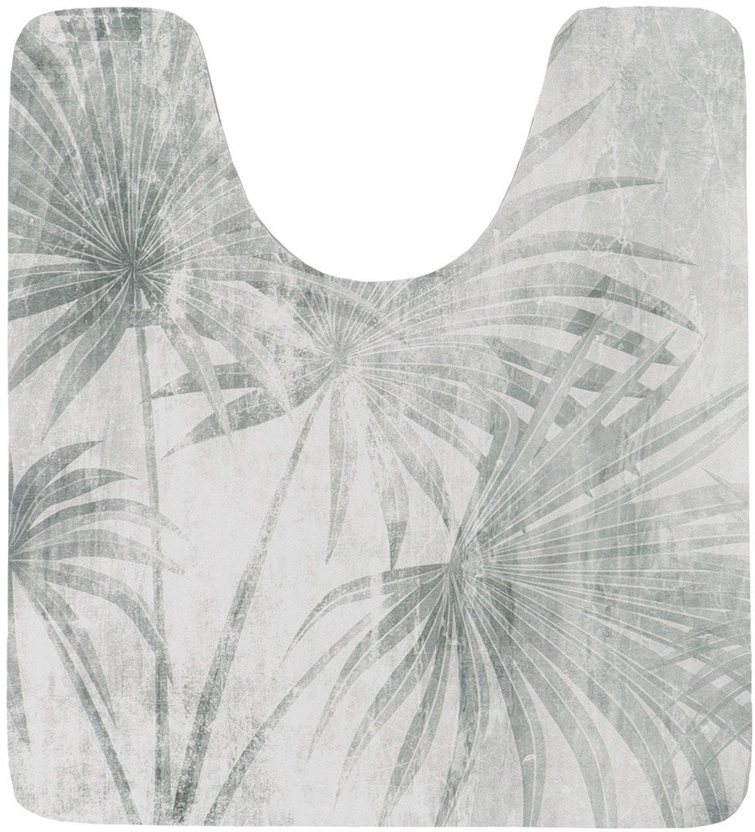 Tendance Toiletmat Urban Oasis - Lichtgrijs - 45 x 50 cm - Palm design - Antislip