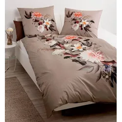 Janine Bettwäsche MILANO Mako-Satin 45143 sand 155x220 cm + 80x80 cm
