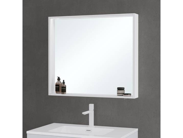 Miroir de Salle de Bain avec Étagère Armoire Murale avec Éclairage Mai & Mai® 80x12x70 cm Blanc Mat