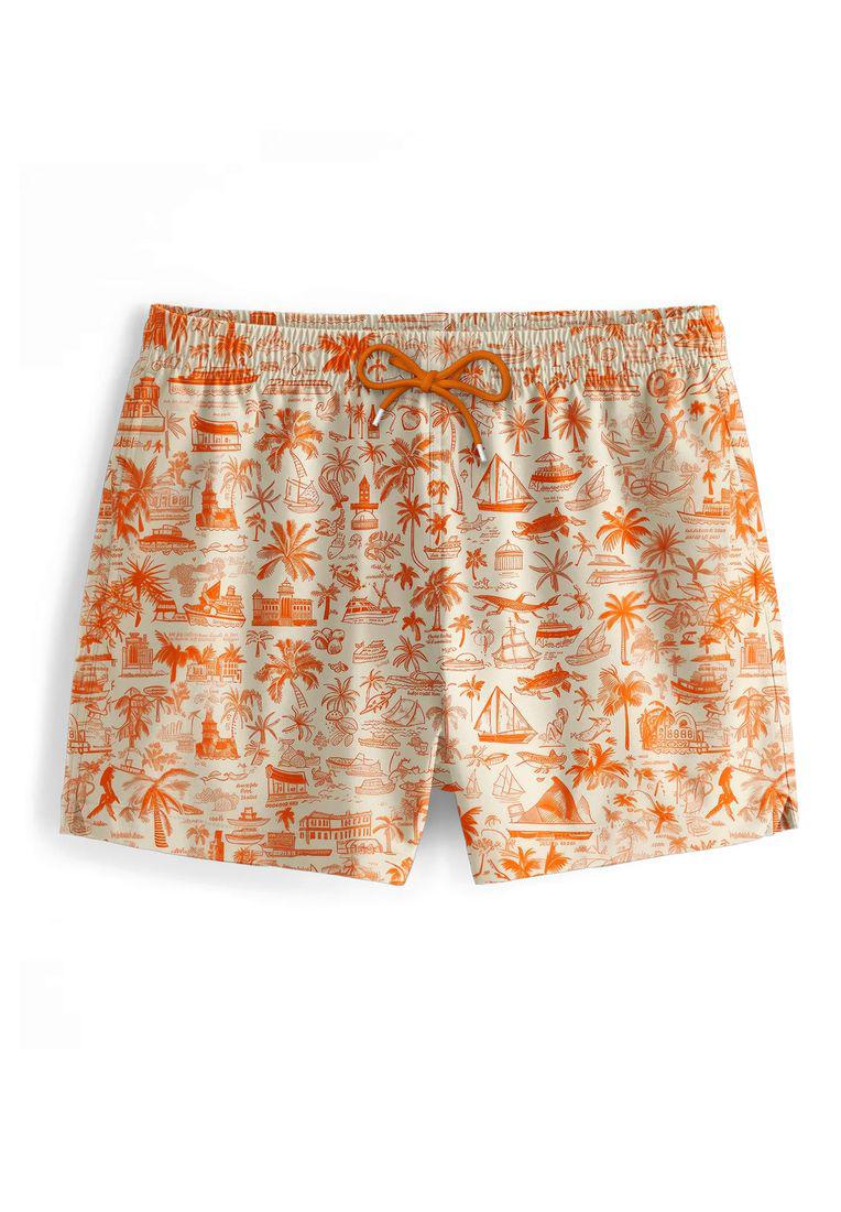 "Palm Tree Orange" Zwemshorts