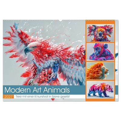 Modern Art Animals (Wandkalender 2027 DIN A2 quer), CALVENDO Monatskalender
