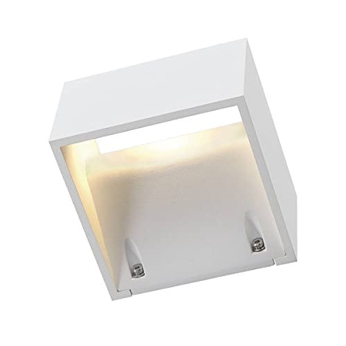 SLV Logs Wall Square LED Wandlamp Wit Aluminium IP44 Up-Down 10W 650lm 3000K