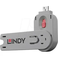 LINDY 40620 - USB-A-Port Schloss (1x Schlüssel, 1x Schloss), pink