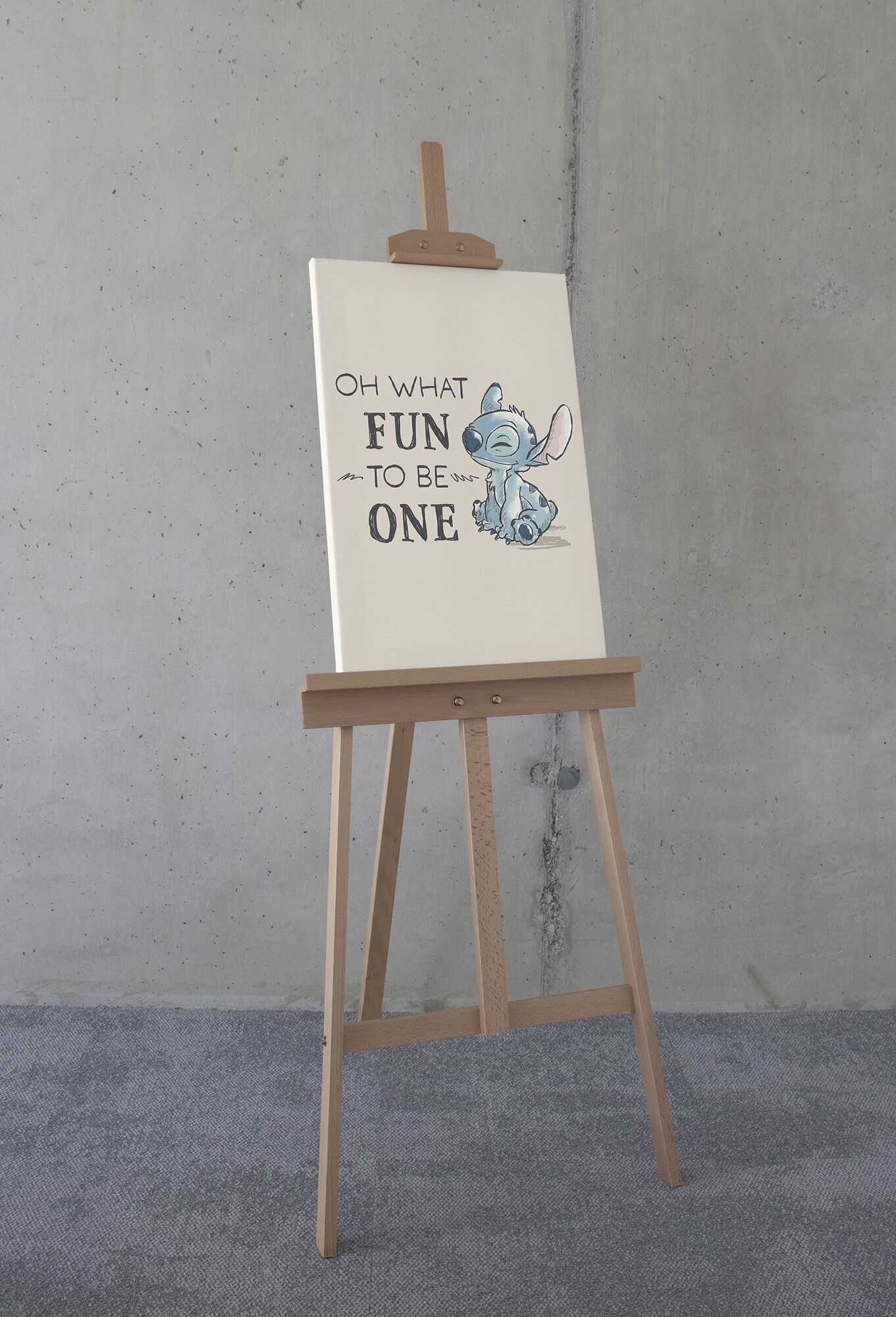 Leinwandbild KOMAR "Disney Lilo and Stitch Oh What Fun", blau (farbe bild(er): beige,blau), Disney, 1 Stk., Vlies, Bilder, Leinwandbild, 40 x 60 cm (Breite x Höhe) - Kinderzimmer, Dekoration farbe bild(er): beige,blau Disney, 1 Stk.