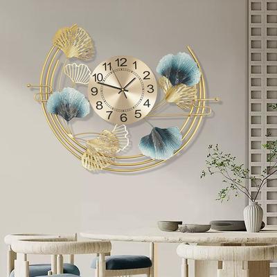 Value Selection Modern Ginkgo Leaf Metal Wall Clock With Silent Movement Modern Ginkgo Leaf Metal Wall Clock With Silent Movement