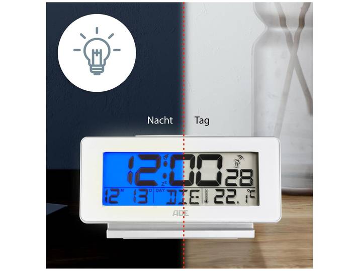 Wecker ADE Weiss ABS B 8 cm - Wecker