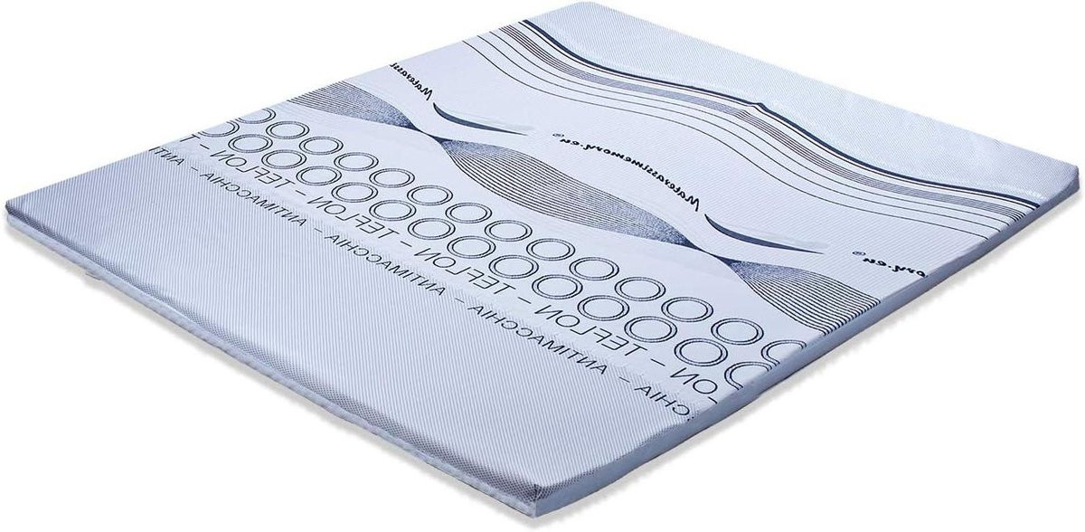Traagschuim Topper Matras Overlay met Vlekbestendige Teflon Hoes - Geel - 160 x 195 cm