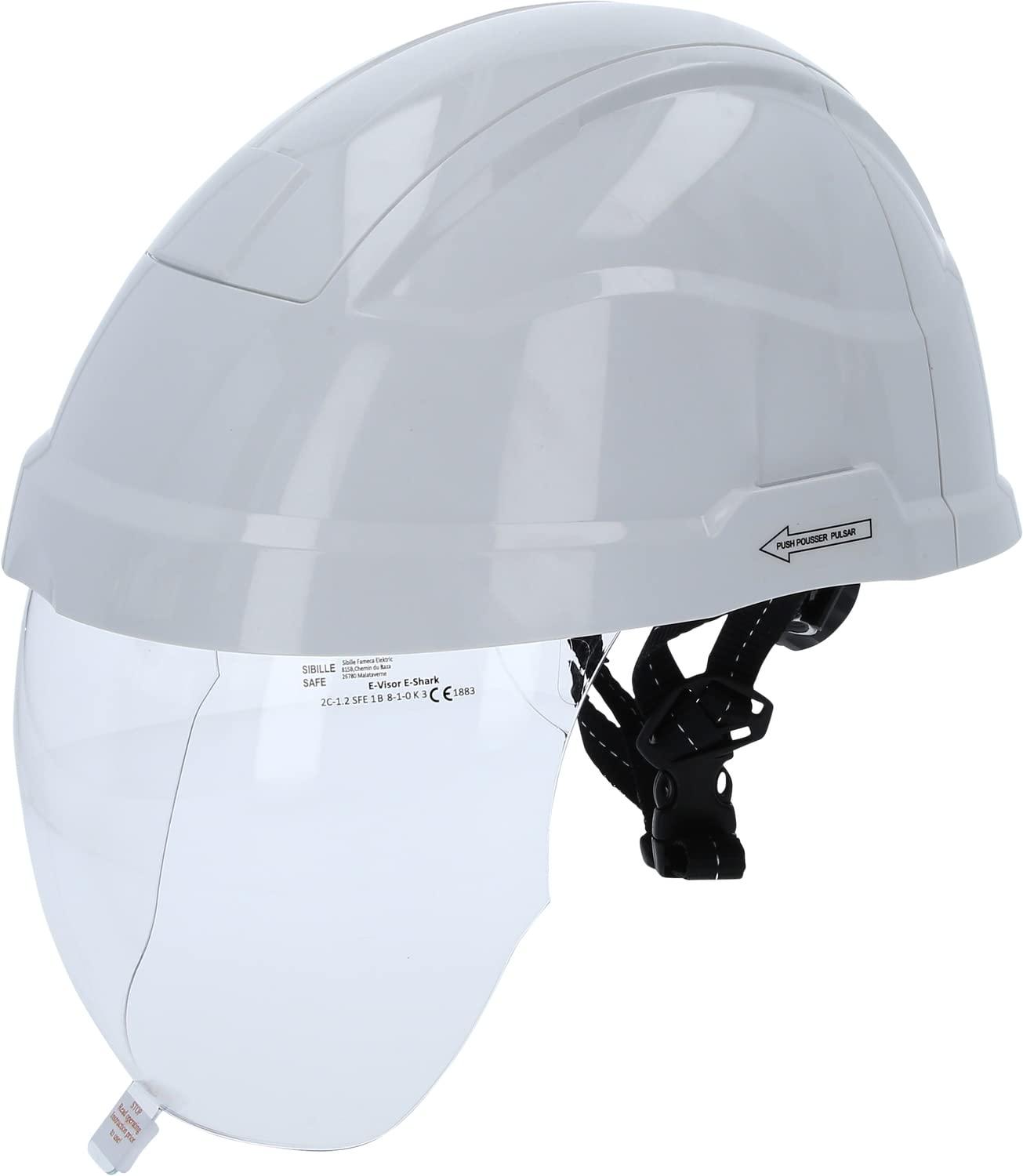 Arbeits-Schutzhelm mit Gesichtsschutz, weiß, One Size