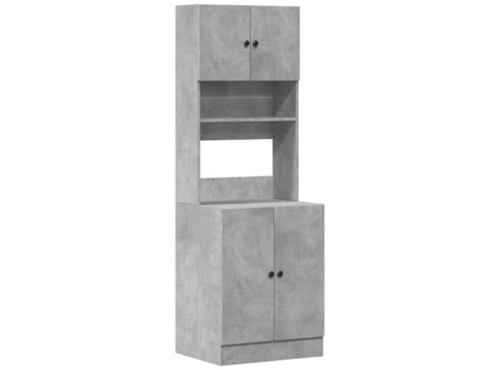 Helloshop26 Küchenschrank, praktische Aufbewahrung, 60 x 50 x 180 cm, aus Holz, Betongrau, 02_0055533