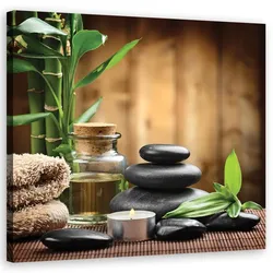 WANDBILD bambus orchidee blumen zen