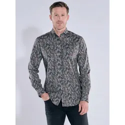 engbers Herren Langarm-Hemd gemustert Grün regular Haifisch - XL