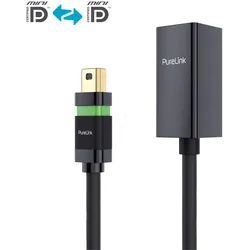 PURE ULS2300-020 - MiniDP 1.2 Stecker auf Buchse, Ultimate Serie, schwarz, 2,0 m