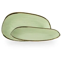 Churchill Stonecast Sage Green Asymmetrisch Servierteller 22cm