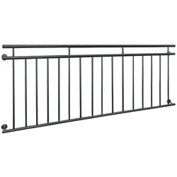 ECD Germany Französischer Balkon 90x225 cm Anthrazit matt | 16 Füllstäbe, Stahl pulverbeschichtet, Balkongeländer Fenstergitter