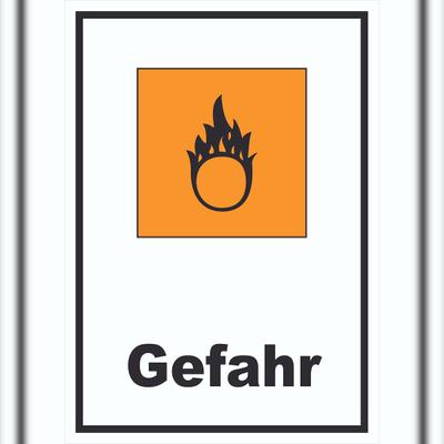 HB-Druck Schild Gefahrensymbol Brandfördernd Gefahr Brand hochkant A1 (594x841mm)