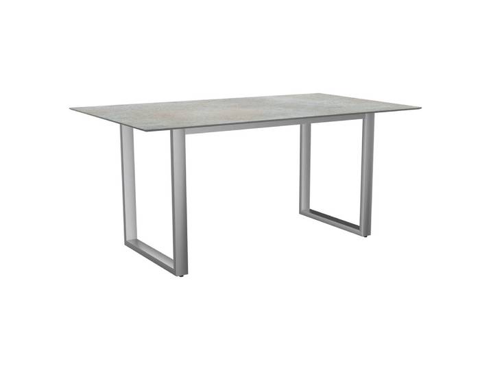 Stern Kufentisch 160x90 cm Edelstahl mit Tischplatte Silverstar