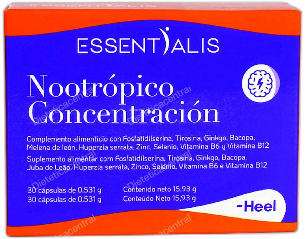 Heel essentialis nootropico concentracion 30 cap.