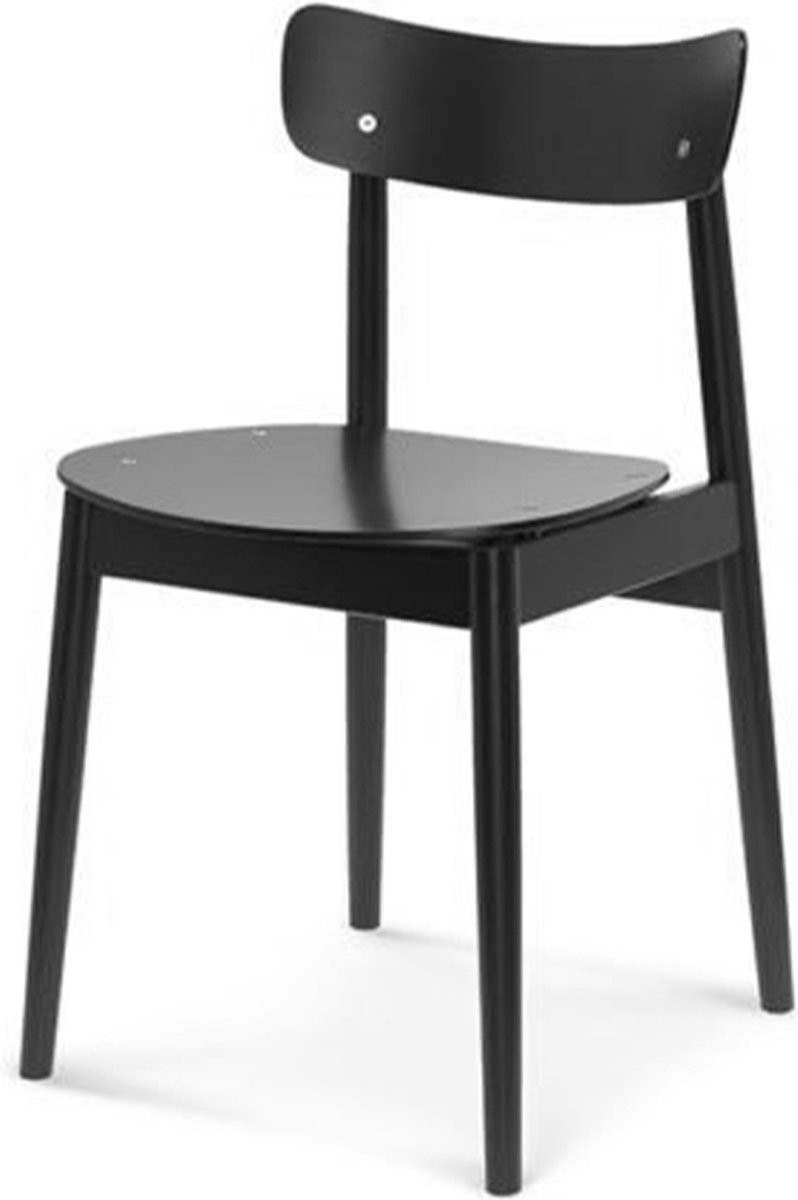 Fameg George Eetkamerstoel Zwart met Houten Frame en Zonder Armleuning
