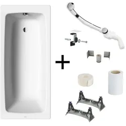 Komplettset Kaldewei Cayono Rechteckbadewanne 170x75 cm Stahl-Emaille mit Montagesatz KALDEWEISET7