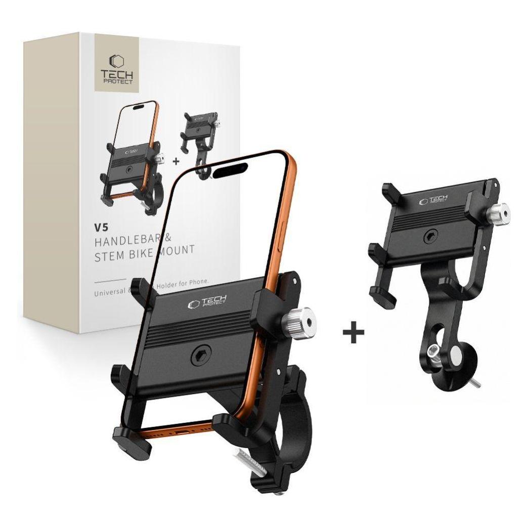 Tech-Protect V5 Handlebar & Stem Universal Bike Mount Black (5906302339686)