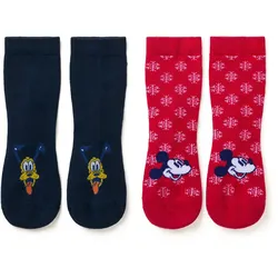Tchibo - 2 Paar Kinder-Antirutsch-Socken »Mickey and Friends« - Baby - Gr. 19-22 - dunkelblau/jacquard