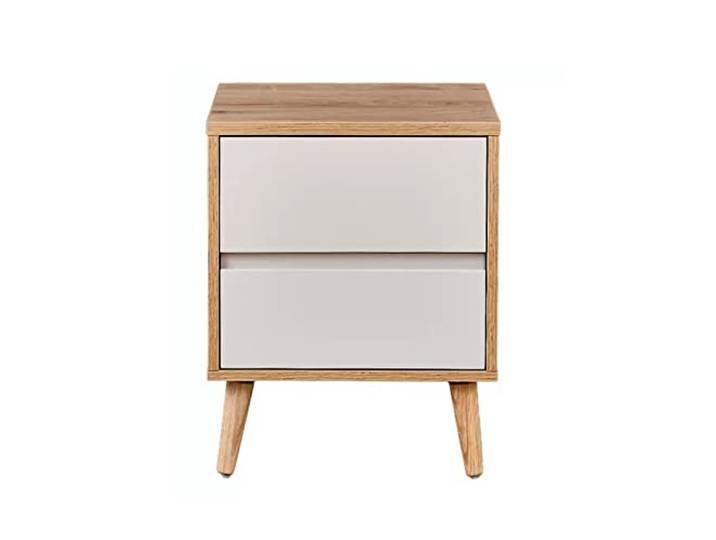 YANG11FAN Vielseitig Einfachheit Holz Nachttisch Sofa Seitenende Mit 2 Schubladen und stabilem Nachttisch mit 4 Holzbeinen