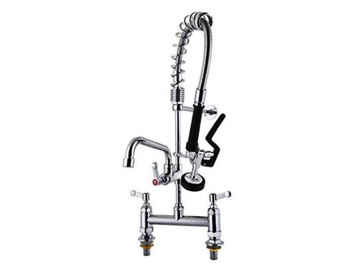 pre-rinse Wasserhahn, sink-mixer Wasserhahn, Zapfhahn, Waschbeckenarmatur, TTS Mini gewerblichen Küche Spültischarmatur Messing Center Deck Halterung mit Swing Düse, 5809