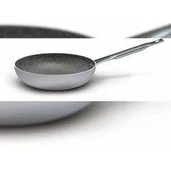 Ballarini Professionale Ballarini 2802.28 28cm hohe Bratpfanne mit Ausbuchtung - Profi-Granit mit Antihaftbeschichtung aus Aluminium und gebürstetem Aluminium außen
