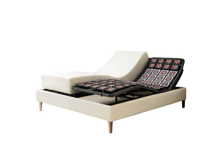 Lit electrique de relaxation simili blanc et matelas 160x200 cm