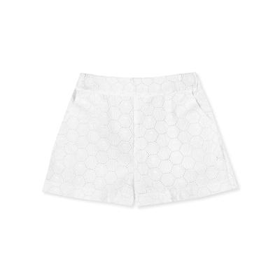 Shorts PHILIPP PLEIN "Monogram", Damen, Gr. 8, weite Kindergrößen, 01, weiß, Obermaterial: 100% Baumwolle, Hosen Shorts